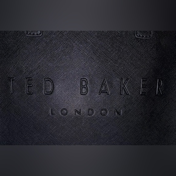 Ted Baker London NWT “The Icon” Embossed Logo Black Shoulder Bag/Tote Sleek - Picture 9 of 11
